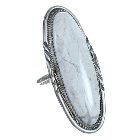 Native American Howlite Authentic Sterling Silver Ring Size 11 JX122719